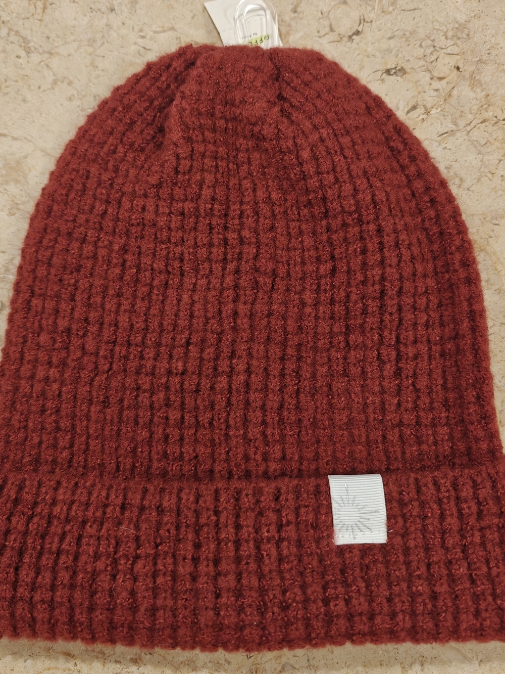Offline by aerie Ribbed Knit Beanie in Deep Red